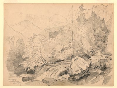 Krajina, Stechelberg, Lauterbrunnen, Švýcarsko od William Trost Richards