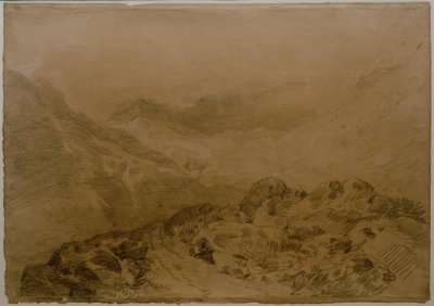 Skalnatý průsmyk mezi horami (Glen Croe, s Slopes of Ben Arthur: Ben an Lochain) od Joseph Mallord William Turner