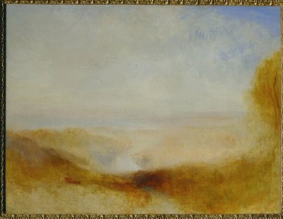 Krajina s řekou a zátokou v dálce od Joseph Mallord William Turner
