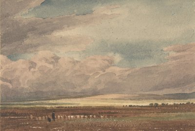Salisbury Plain s Old Sarum v dálce, Wiltshire, 1810-62. od Joseph Mallord William Turner