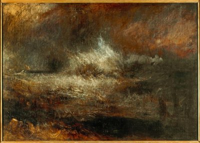 Bouřlivé moře s planoucím vrakem od Joseph Mallord William Turner