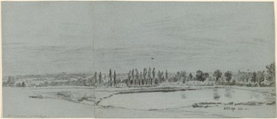 Rozsáhlá krajina s rybníkem od William Turner of Oxford