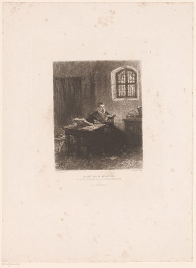 Philip van Marnix van Sint-Aldegonde ve vězení Marnix van St. Aldegonde, překládání žalmů ve vězení (název na předmětu) od William Unger