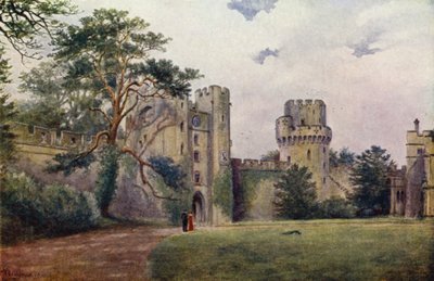 Hrad Warwick: Hodiny a Caesarovy věže (barevné lito) od William W. Quatremain