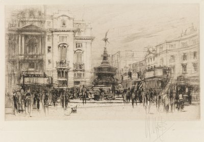 Londýnská scéna: Piccadilly Circus s divadlem Criterion, 1924. od William Walcot