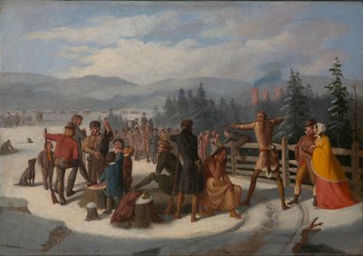 Scény z Pioneers od Coopera, Deerslayer at the Shooting Match, ca. 1850. od William Walcutt