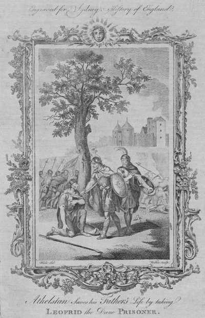 Athelstan zachrání život svému otci tím, že vezme Leofrida, dánského vězně, 1773. od William Walker