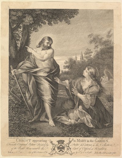 Kristus se zjevuje Marii v zahradě, před rokem 1766. od William Walker