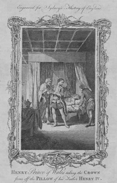 Henry Prince z Walesu sundal korunu z polštáře tohoto otce Jindřicha IV., 1773. od William Walker