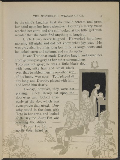 Ilustrace z knihy "The wonderful Wizard of Oz" od Lymana Franka Bauma od William Wallace Denslow
