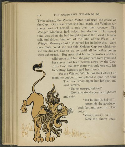 Ilustrace z knihy "The wonderful Wizard of Oz" od Lymana Franka Bauma od William Wallace Denslow