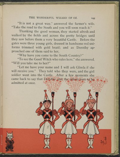 Ilustrace z knihy "The wonderful Wizard of Oz" od Lymana Franka Bauma od William Wallace Denslow