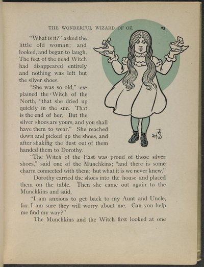 Ilustrace z knihy "The wonderful Wizard of Oz" od Lymana Franka Bauma od William Wallace Denslow