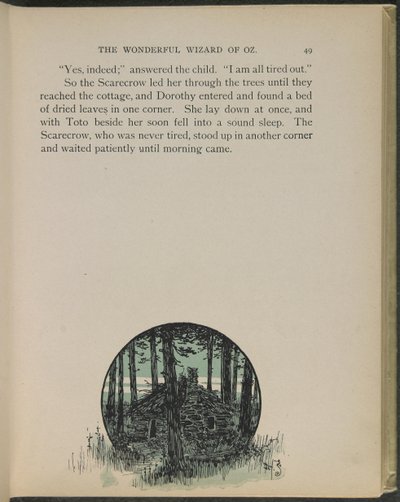 Ilustrace z knihy "The wonderful Wizard of Oz" od Lymana Franka Bauma od William Wallace Denslow