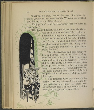Ilustrace z knihy "The wonderful Wizard of Oz" od Lymana Franka Bauma od William Wallace Denslow