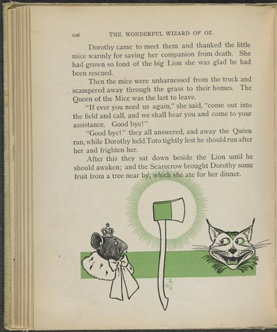 Ilustrace z knihy "The wonderful Wizard of Oz" od Lymana Franka Bauma od William Wallace Denslow