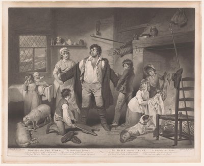 Rodina vítá otce doma po bouři Ráno po bouři, manželův návrat / Le Matin devenue Calme, le retour du mari (název na předmětu) od William Ward