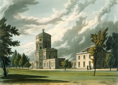 Exteriér Astronomické observatoře, ilustrace z historie Oxfordu, vyryl Joseph Constantine Stadler (fl.1780-1813) pub. od R. Ackermanna, 1813 (akvatinta) od William Westall