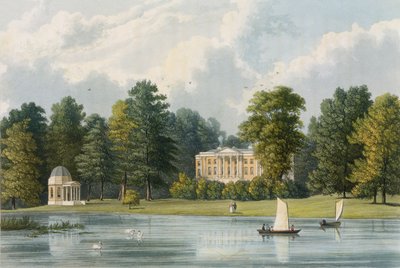Hampton House, vyrytý Richard Gilson Reeve (1803-89), publikoval 1828 od William Westall