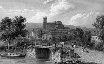 Hythe z Canal Bridge, vyryl E. Finden, 1829 od William Westall