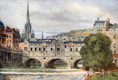Bath, Pulteney Bridge (barevné lito) od William Wiehe Collins