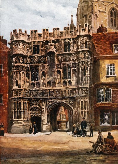 Canterbury, Christchurch Gateway (barevné lito) od William Wiehe Collins