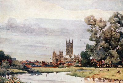 Canterbury from the Meadows (barevné lito) od William Wiehe Collins
