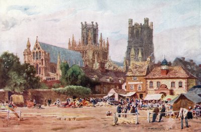 Ely, tržiště (barevné lito) od William Wiehe Collins