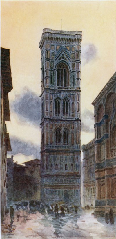Florencie. Campanile (barva lito) od William Wiehe Collins