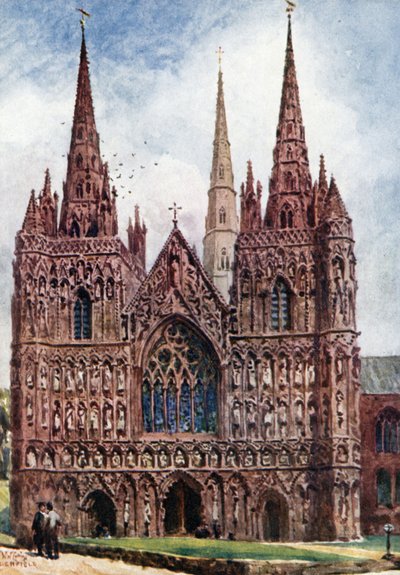 Lichfield, západní fronta (barva lito) od William Wiehe Collins