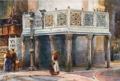 Salerno. Kazatelna v katedrále (barevné lito) od William Wiehe Collins