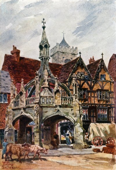Salisbury, Market Cross (barevné lito) od William Wiehe Collins