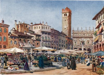 Verone. Tržiště (barevné lito) od William Wiehe Collins