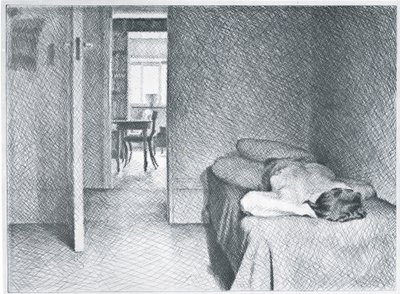 Interiér s aktem od William Wilkins