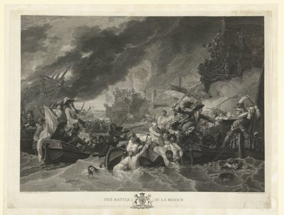 Námořní bitva u Cape La Hogue, 1692 Bitva u La Hogue (název na objektu) od William Woollett