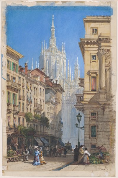 Duomo v Miláně z boční ulice od William Wyld