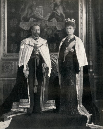 King George V a Queen Mary při jejich prvním otevření parlamentu, 6. února 1911, 1951. od William and Daniel Downey