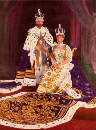 Jejich Veličenstva král Jiří V. a královna Marie v korunovačních róbách, 1911, 1951. od William and Daniel Downey