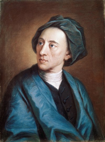 Portrét britského básníka Alexandra Popea v turbanu (olej na plátně od William Hoare