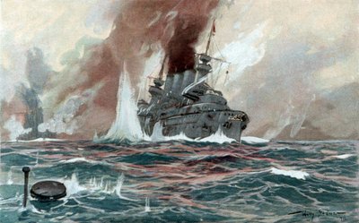 Ponorka, cca 1905 (akvarel) od Willy Stöwer
