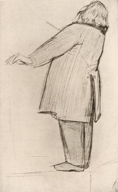 Johannes Brahms (1833-1897) německý skladatel, dirigování (kresba) od Willy von Beckerath