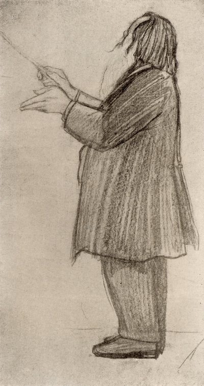 Johannes Brahms (1833-1897) německý skladatel, dirigující 9kresba) od Willy von Beckerath