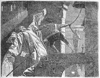 „Příběh mladíka, který šel dál, aby poznal, co to byl strach“ (dřevořez) od Willy von Beckerath