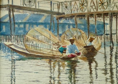 977 Legrowers v klidu, jezero Inle od Wilson Clive