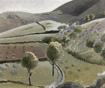 Italská krajina u jezera Lago di Piediluco, kolem 1920-23 (olej na plátně) od Winifred Knights