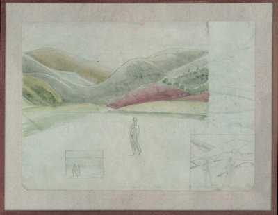 Studie pro Santissima Trinita, kolem roku 1924 (tužka a akvarel na papíře) od Winifred Knights