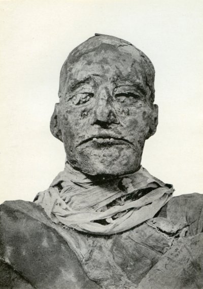 Hlava mumie Ramesese III., staroegyptského faraona 20. dynastie, c1156 př.nl 1926 od Winifred Mabel Brunton