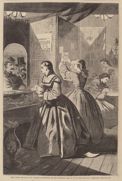 Any Thing for Me, If You Please - Post Office of the Brooklyn Fair in Aid of the..., vydáno 1864 od Winslow Homer