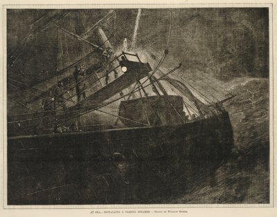 Na moři - signalizace projíždějícího parníku, z každé soboty, 8. dubna 1871 od Winslow Homer