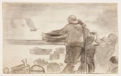 Pláž s čluny a lidmi, Cullercoats, Anglie od Winslow Homer